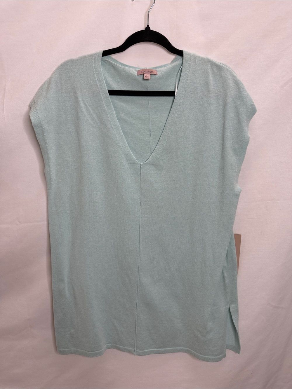 Club Monaco Light Mint V-Neck Short Sleeve Tunic